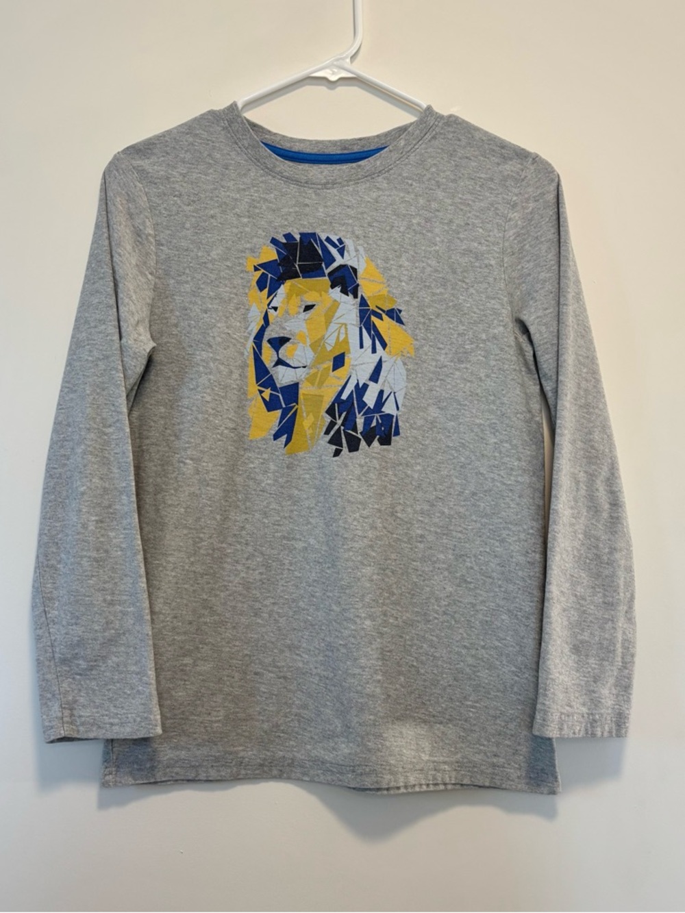 Tea Collection Lion Graphic Tee Heather Gray Long Sleeve Boy Size 14